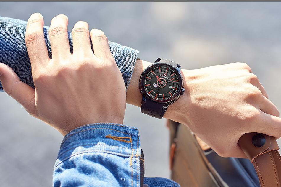 Waterproof male quartz watch NAVIFORCE 9107