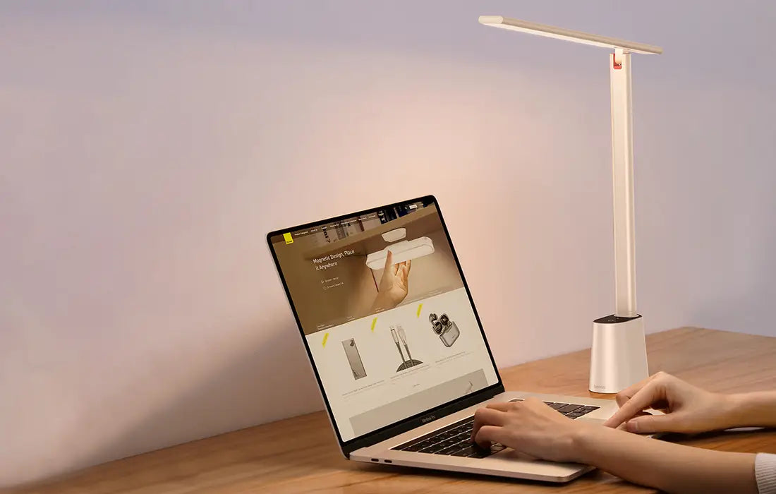 Folding desk lamp Baseus Smart Eye rechargeable (white)