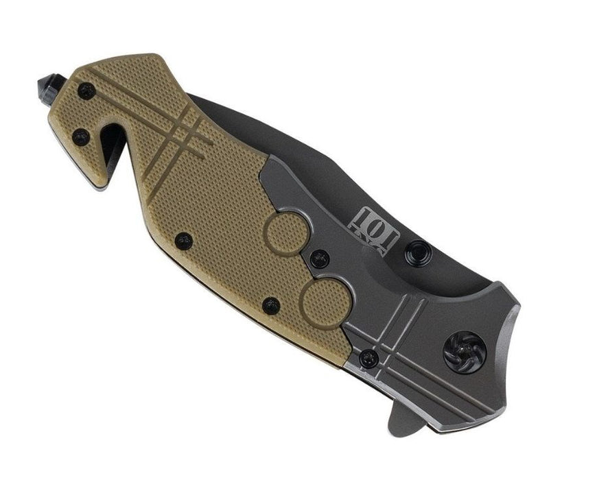 Commander Rescue 101 INC Knife, Black/Tan