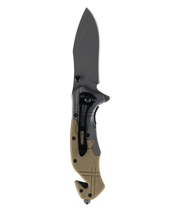 Commander Rescue 101 INC Knife, Black/Tan
