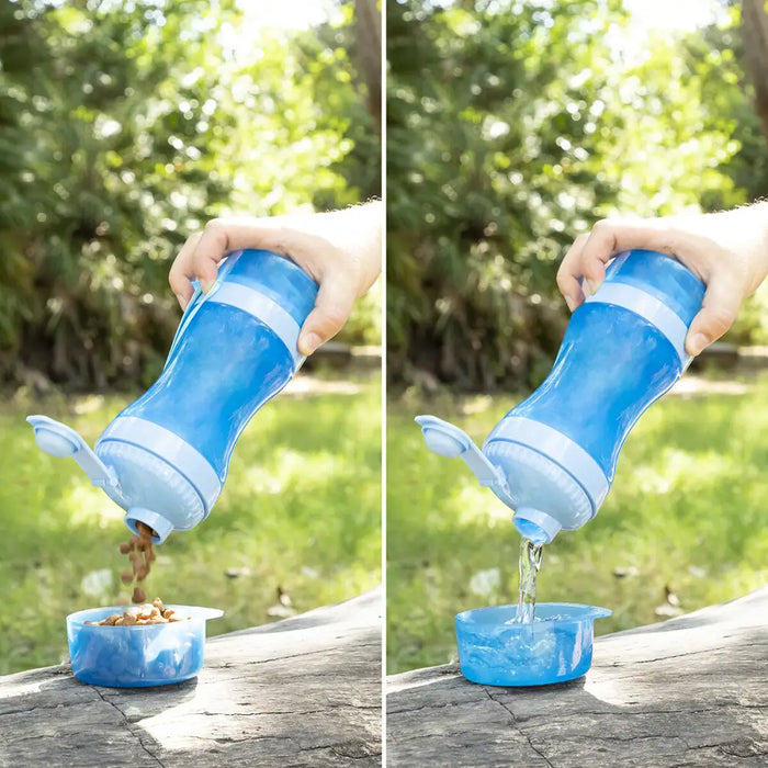 2-in-1 bottle with water and food containers for pets Pettap InnovaGoods - Домашни Животни<<<Дом