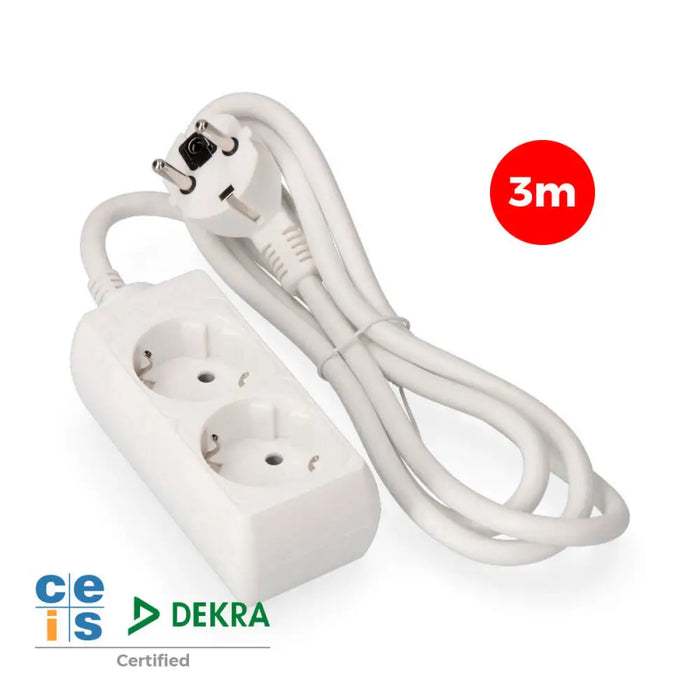 2-socket plugboard without power switch EDM 41017 Schuko (3 m) - Електроника Периферни и резервни части<<<Компютри|