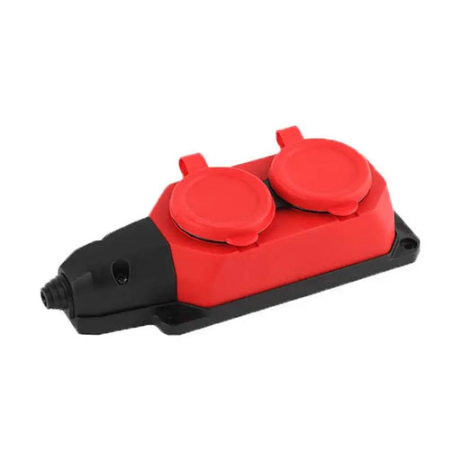 2-SOCKET PULLEY RUBBERIZED IP44 RED VITO - Разклонители и адаптери<<<Електроматериали<<<Praktiker&&&Разклонители и