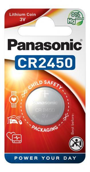Lithium button battery PANASONIC CR2450 3V 1 pc. in a blister price for 1 pc. - Батерии<<<Батерии и зарядни