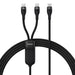 2in1 USB cable Baseus Flash Series USB-C do USB-C 100W 1.5m (black - Lightning