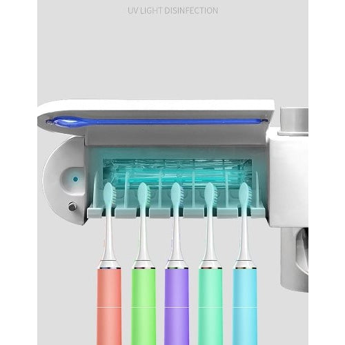 2 in 1 household bathroom set - UV sterilizer toothbrush and dispenser for toothpaste