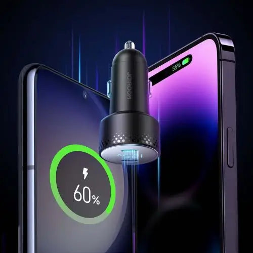 2x USB C 70W car charger with LED display Joyroom JR-CCD02 - black - Car charger<<<Основна<<<DunaXML&&&Car
