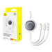 3-in-1 Baseus Free2Draw USB to M + L + C 100W cable 1.1 m (white) - Combo Cables<<<USB cables<<<GSM