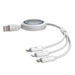 3-in-1 Baseus Free2Draw USB to M + L + C 100W cable 1.1 m (white) - Combo Cables<<<USB cables<<<GSM