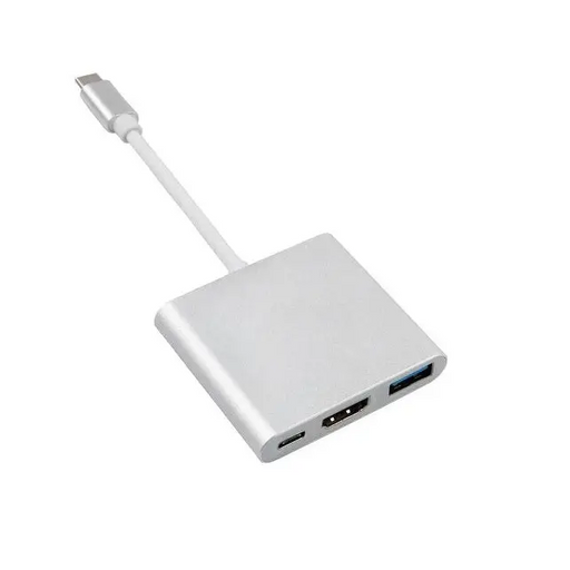 3-Port USB-C Hub MacLean MCTV-840 Silver - AdaptersKBA-ADA<<<Cables and adaptersKBA<<<ActionPL&&&Компютър Мрежи и