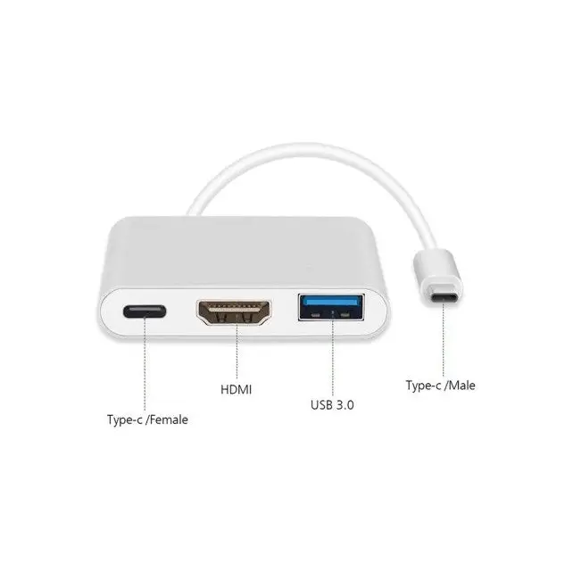 3-Port USB-C Hub MacLean MCTV-840 Silver - AdaptersKBA-ADA<<<Cables and adaptersKBA<<<ActionPL&&&Компютър Мрежи и