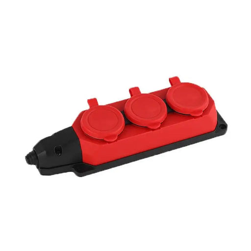 3-SOCKET PULLEY RUBBERIZED IP44 RED VITO - Разклонители и адаптери<<<Електроматериали<<<Praktiker&&&Разклонители и