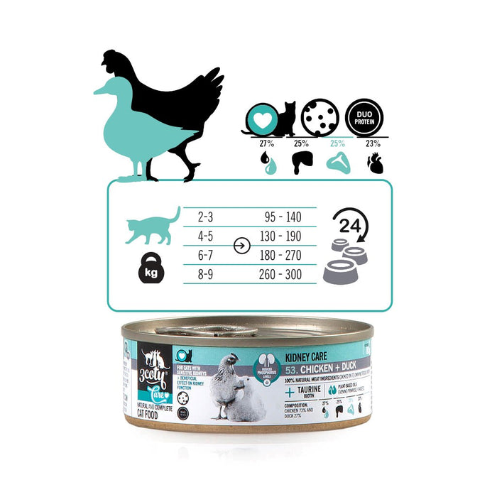 3COTY Chicken with duck Kidney care  - wet cat food - 80g