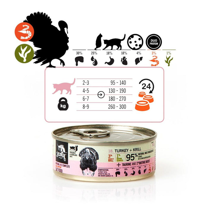 Cat food 3COTY Turkey 80 g