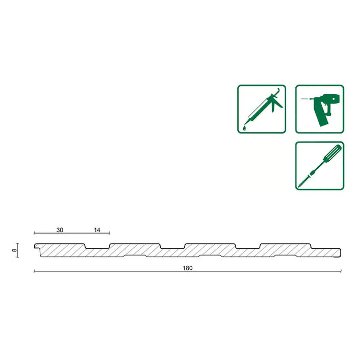 3D MDF WALL PANELS NEUHOFER OAK LAMINATED 267X18X0.8 CM - Стенни панели<<<Стенни и таванни панели<<<Подови и стенни