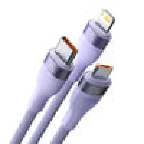 3in1 USB cable Baseus Flash II Series USB-C + micro USB + Lightning 66W 1.2m (Purple) - Combo Cables<<<USB cables<<<GSM