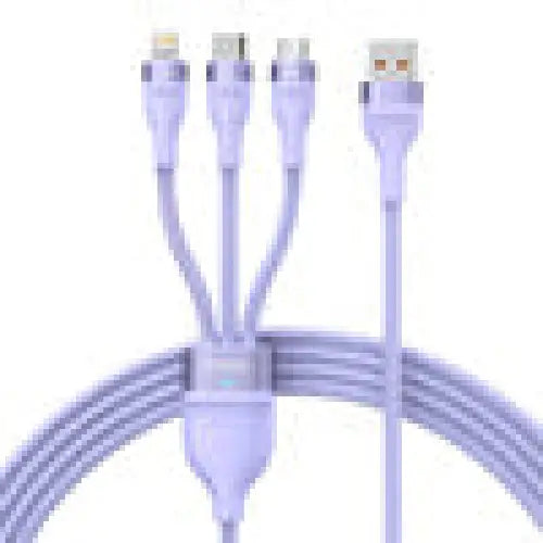 3in1 USB cable Baseus Flash II Series USB-C + micro USB + Lightning 66W 1.2m (Purple) - Combo Cables<<<USB cables<<<GSM