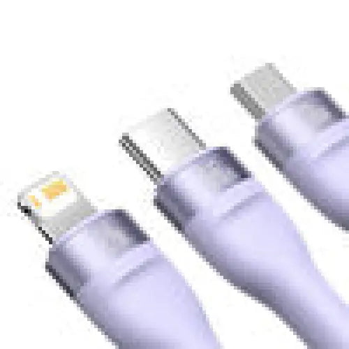 3in1 USB cable Baseus Flash II Series USB-C + micro USB + Lightning 66W 1.2m (Purple) - Combo Cables<<<USB cables<<<GSM