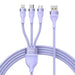 3in1 USB cable Baseus Flash II Series USB-C + micro USB + Lightning 66W 1.2m (Purple) - Combo Cables<<<USB cables<<<GSM