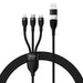 3in1 USB cable Baseus Flash Series 2 USB-C + micro USB + Lightning 100W 1.2m (black) - Combo Cables<<<USB cables<<<GSM