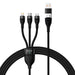 3in1 USB cable Baseus Flash Series 2 USB-C + micro USB + Lightning 100W 1.2m (black) - Combo Cables<<<USB cables<<<GSM
