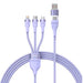 3in1 USB cable Baseus Flash Series 2 USB-C + micro USB + Lightning 100W 1.2m (purple) - Combo Cables<<<USB cables<<<GSM