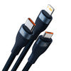 3in1 USB cable Baseus Flash Series USB-C + micro USB + Lightning 100W 1.2m (blue) - Combo Cables<<<USB cables<<<GSM