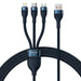 3in1 USB cable Baseus Flash Series USB-C + micro USB + Lightning 100W 1.2m (blue) - Combo Cables<<<USB cables<<<GSM