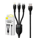 3in1 USB cable Baseus Flash Series USB-C + micro USB + Lightning 100W 1.2m (black) - Combo Cables<<<USB cables<<<GSM