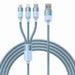 3in1 USB cable Baseus StarSpeed Series USB-C + Micro + Lightning 3,5A 1.2m (Blue) - Combo Cables<<<USB cables<<<GSM