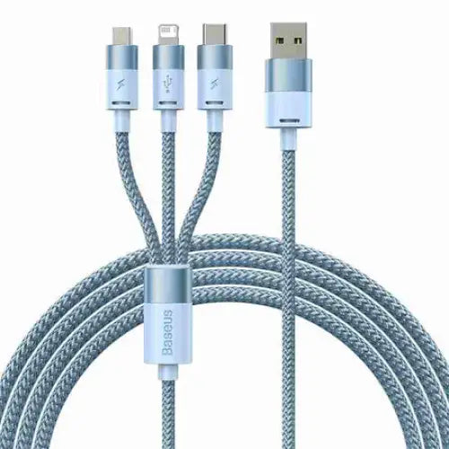 3in1 USB cable Baseus StarSpeed Series USB-C + Micro + Lightning 3,5A 1.2m (Blue) - Combo Cables<<<USB cables<<<GSM
