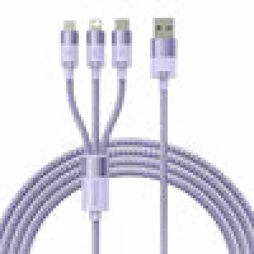 3in1 USB cable Baseus StarSpeed Series USB-C + Micro + Lightning 3,5A 1.2m (Purple) - Combo Cables<<<USB cables<<<GSM