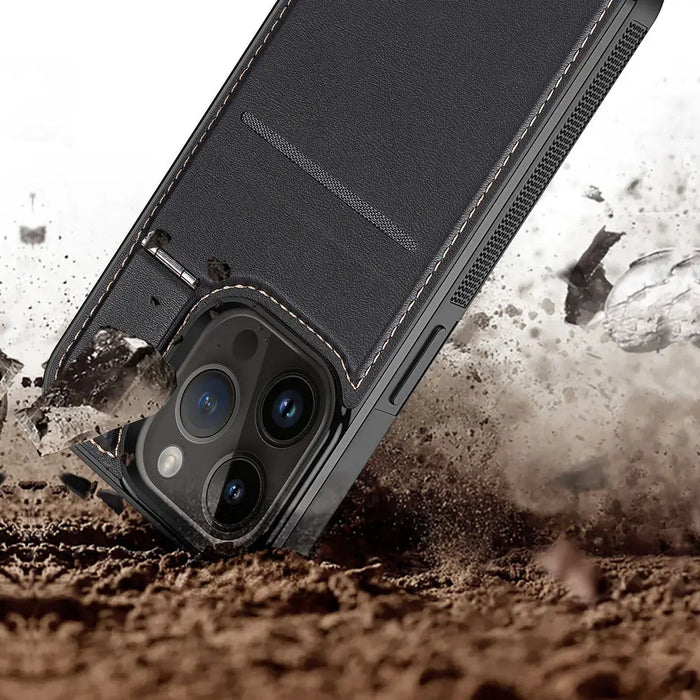 3in1 Wallet Case with Stand for iPhone 14 Pro MagSafe RFID Blocker Dux Ducis Rafi Mag - Black - Cell phone cases