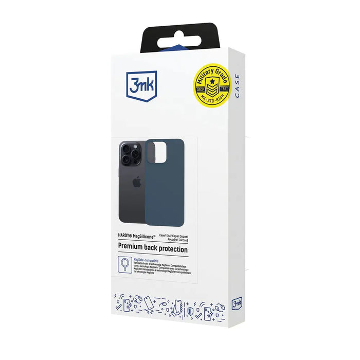 3mk Hardy MagSilicone Case for Apple iPhone 15 Pro Max - Navy Blue - *Kategoria tymczasowa<<<HurtelXML