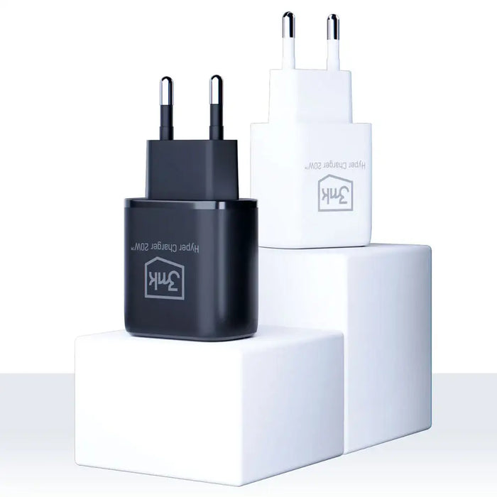 3mk Hyper Charger 20W USB-C USB-A wall charger - black - Cell phone USB charger<<<HurtelXML