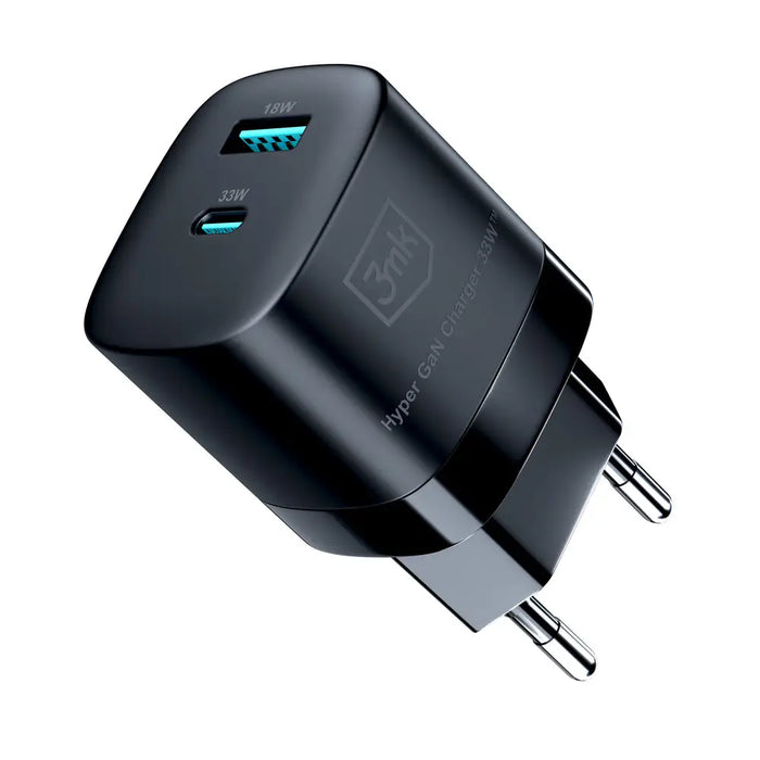 3mk Hyper Charger GaN 33W USB-C USB-A wall charger - black - *Kategoria tymczasowa<<<HurtelXML