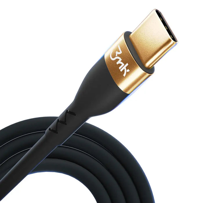 3mk Hyper Silicone Cable USB-C / USB-C 100W 2m - Black - Cell phone cables<<<HurtelXML