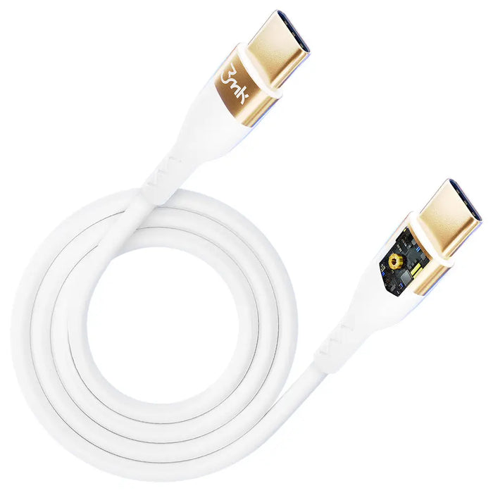 3mk Hyper Silicone Cable USB-C / USB-C 100W 2m - white - *Kategoria tymczasowa<<<HurtelXML