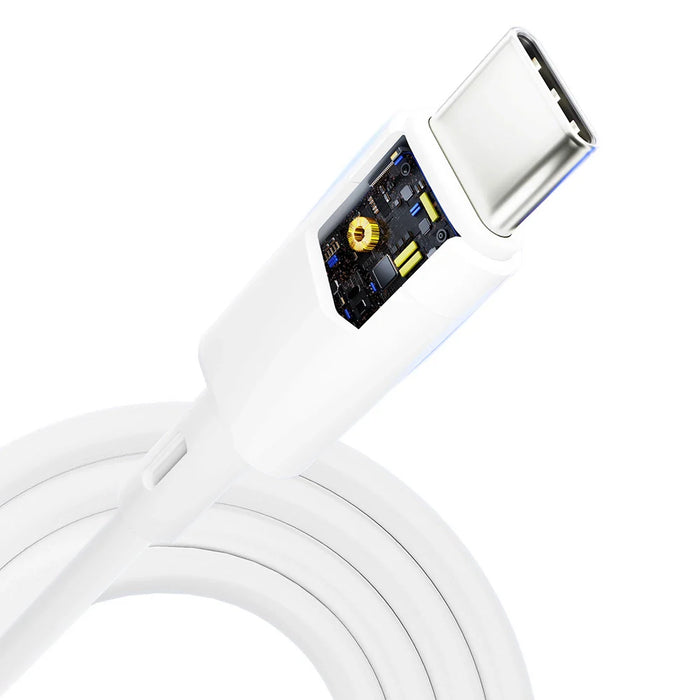 3MK HyperSilicone Cable USB-C / USB-C white cable 1m 60W 3A - Cell phone tempered glass<<<HurtelXML