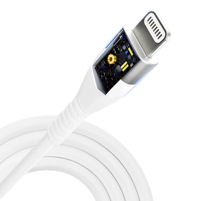 3MK HyperSilicone MFI USB-C / Lightning cable white 1m 20W 3A - Cell phone tempered glass<<<HurtelXML