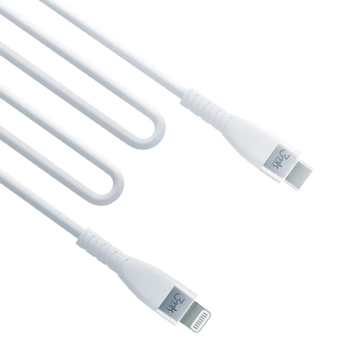 3MK HyperSilicone MFI USB-C / Lightning cable white 1m 20W 3A - Cell phone tempered glass<<<HurtelXML