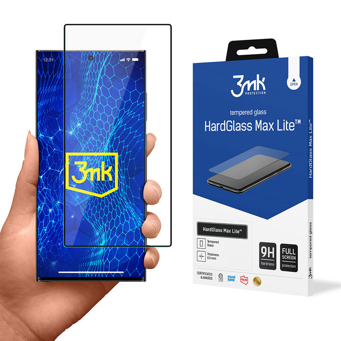 3mk HardGlass Max Lite™ Tempered Glass for Samsung Galaxy S24 Ultra