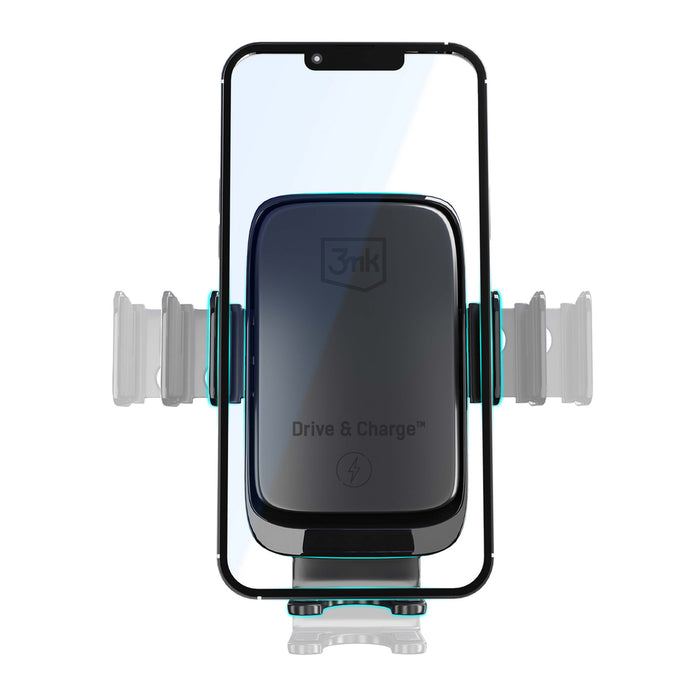 3mk Drive &amp; Charge car phone holder for grille/window/cockpit with inductive charger - black