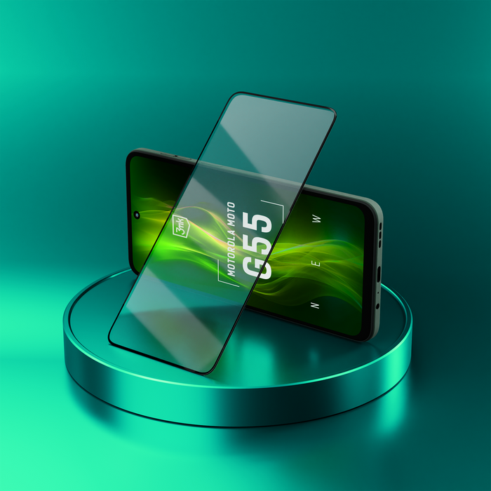 Tempered glass 3mk HardGlass Max Lite Black for Motorola Moto G55 5G