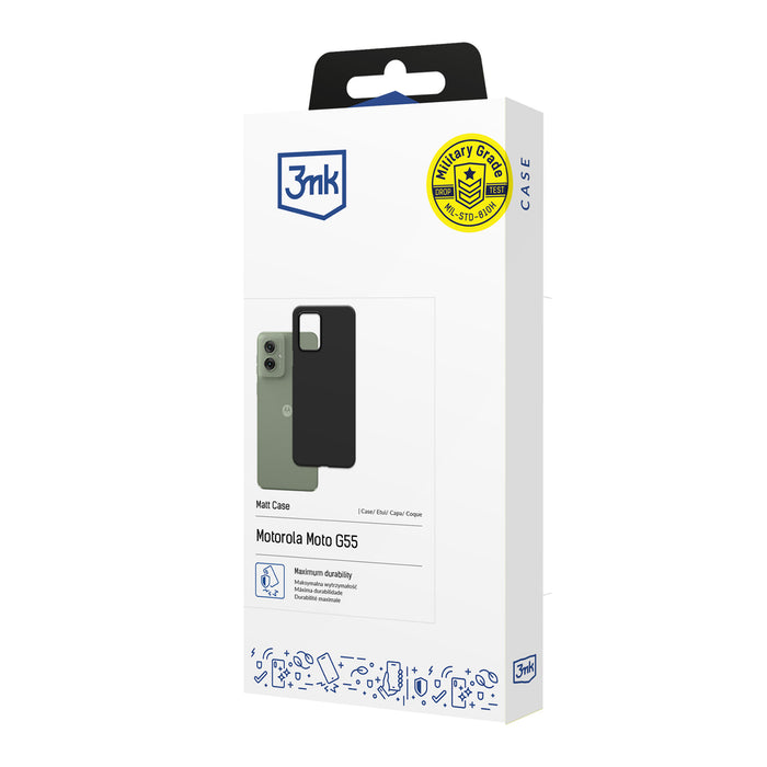 3mk Matt Case for Motorola Moto G55 5G - Black