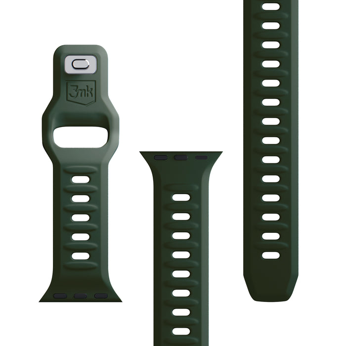 3mk Silicone Watch Strap for Apple Watch 42 / 44 / 45 / 49 mm - green