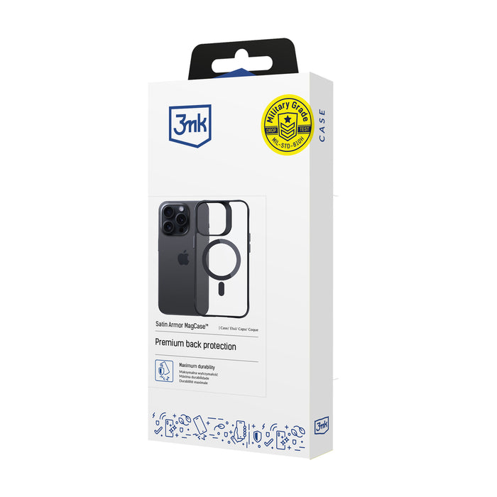 3mk Satin Armor MagCase for Apple iPhone 15 Pro - Transparent