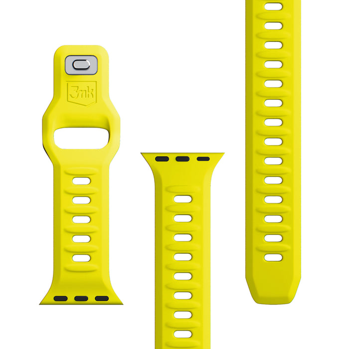 3mk Silicone Watch Strap for Apple Watch 42 / 44 / 45 / 49 mm - yellow