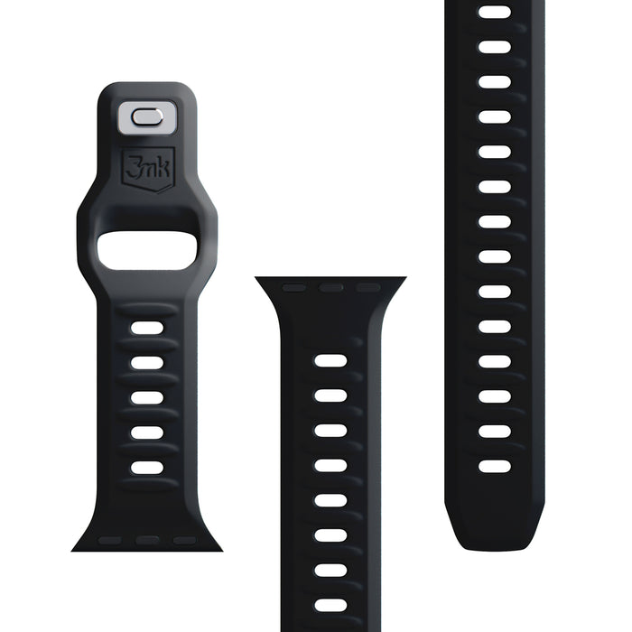3mk Silicone Watch Strap for Apple Watch 38 / 40 / 41 mm - black