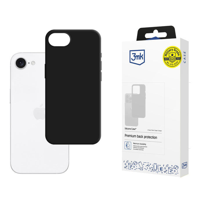 3mk Silicone Case for Apple iPhone 16e / SE 4 - Black